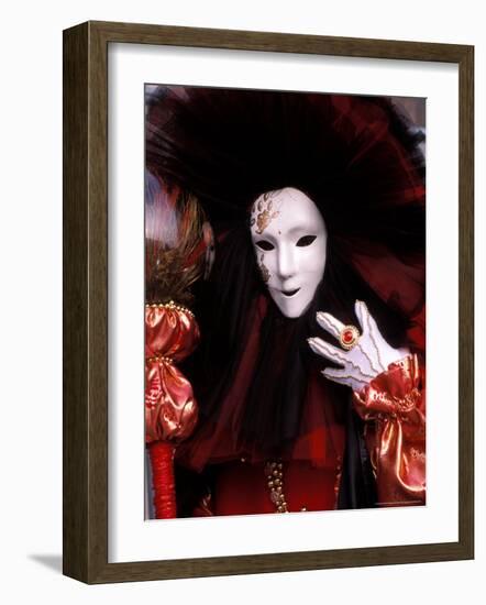 Costume and Mask, Venice Carnival, Italy-Kristin Piljay-Framed Photographic Print