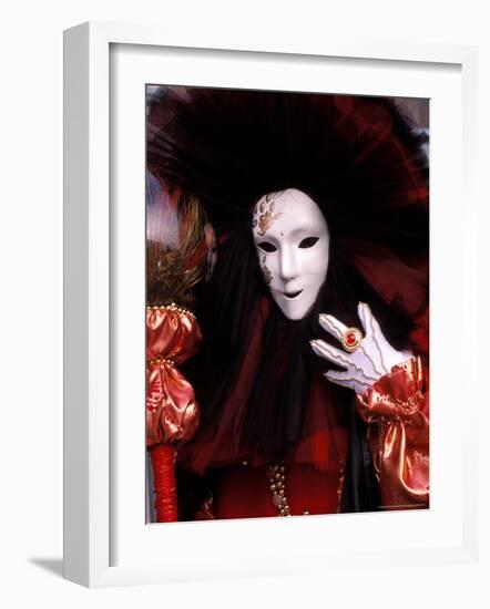 Costume and Mask, Venice Carnival, Italy-Kristin Piljay-Framed Photographic Print