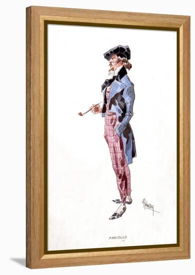 Costume by Adolpho Hohenstein (1854-1928) for the Character of Marcello. Opera “” the Boheme”” by G-Adolfo Hohenstein-Framed Premier Image Canvas