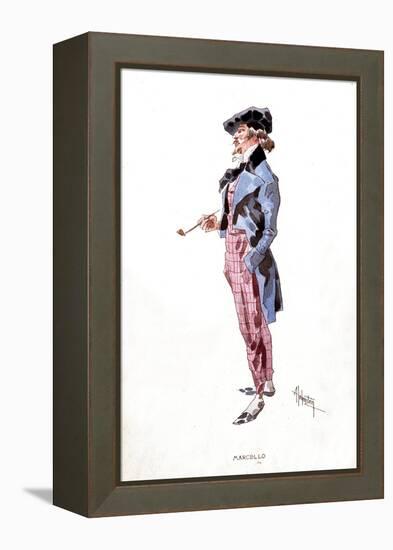 Costume by Adolpho Hohenstein (1854-1928) for the Character of Marcello. Opera “” the Boheme”” by G-Adolfo Hohenstein-Framed Premier Image Canvas