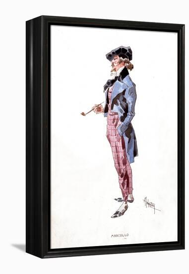 Costume by Adolpho Hohenstein (1854-1928) for the Character of Marcello. Opera “” the Boheme”” by G-Adolfo Hohenstein-Framed Premier Image Canvas