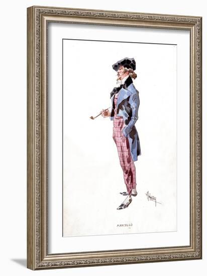 Costume by Adolpho Hohenstein (1854-1928) for the Character of Marcello. Opera “” the Boheme”” by G-Adolfo Hohenstein-Framed Giclee Print