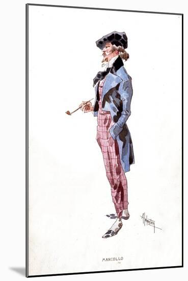 Costume by Adolpho Hohenstein (1854-1928) for the Character of Marcello. Opera “” the Boheme”” by G-Adolfo Hohenstein-Mounted Giclee Print