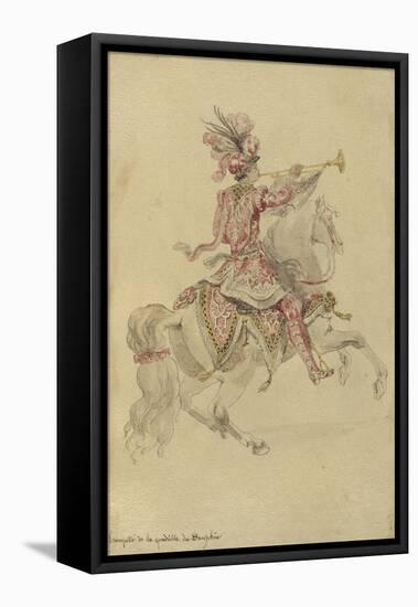 Costume de Carrousel : projet pour celui d'un cavalier, Trompette de la quadrille du Dauphin-Jean I Berain-Framed Premier Image Canvas