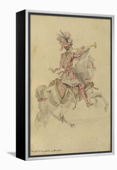 Costume de Carrousel : projet pour celui d'un cavalier, Trompette de la quadrille du Dauphin-Jean I Berain-Framed Premier Image Canvas