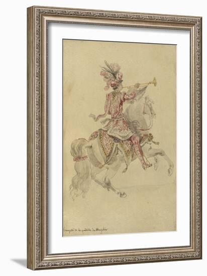 Costume de Carrousel : projet pour celui d'un cavalier, Trompette de la quadrille du Dauphin-Jean I Berain-Framed Giclee Print