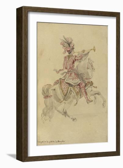 Costume de Carrousel : projet pour celui d'un cavalier, Trompette de la quadrille du Dauphin-Jean I Berain-Framed Giclee Print