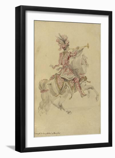 Costume de Carrousel : projet pour celui d'un cavalier, Trompette de la quadrille du Dauphin-Jean I Berain-Framed Giclee Print