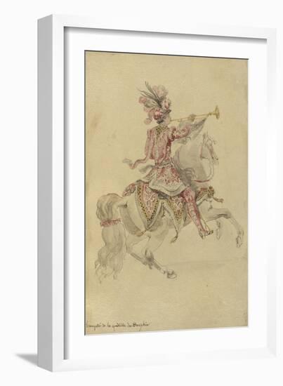 Costume de Carrousel : projet pour celui d'un cavalier, Trompette de la quadrille du Dauphin-Jean I Berain-Framed Giclee Print