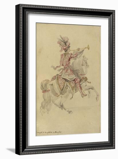 Costume de Carrousel : projet pour celui d'un cavalier, Trompette de la quadrille du Dauphin-Jean I Berain-Framed Giclee Print