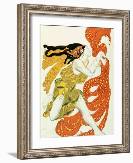 Costume Design for a Bacchante in "Narcisse" by Tcherepnin, 1911-Leon Bakst-Framed Giclee Print