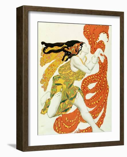 Costume Design for a Bacchante in "Narcisse" by Tcherepnin, 1911-Leon Bakst-Framed Giclee Print