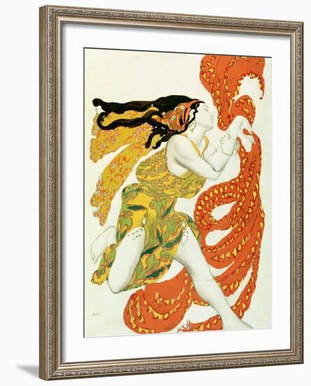 Costume Design for a Bacchante in "Narcisse" by Tcherepnin, 1911-Leon Bakst-Framed Giclee Print