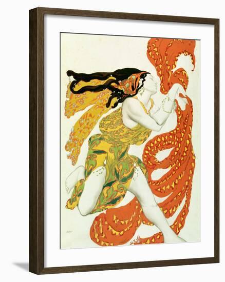 Costume Design for a Bacchante in "Narcisse" by Tcherepnin, 1911-Leon Bakst-Framed Giclee Print