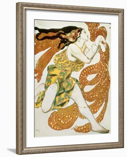 Costume Design for a Bacchante in "Narcisse" by Tcherepnin, 1911-Leon Bakst-Framed Giclee Print