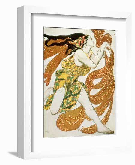 Costume Design for a Bacchante in "Narcisse" by Tcherepnin, 1911-Leon Bakst-Framed Giclee Print