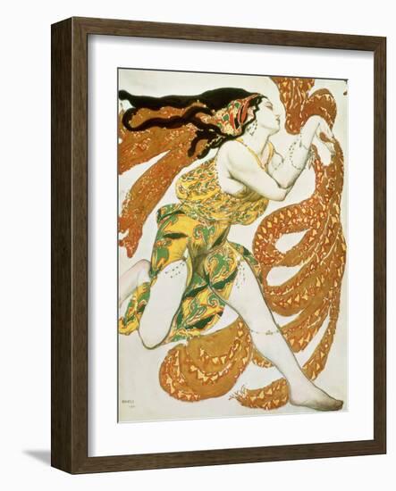 Costume Design for a Bacchante in "Narcisse" by Tcherepnin, 1911-Leon Bakst-Framed Giclee Print