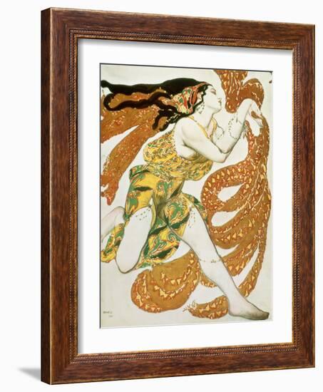 Costume Design for a Bacchante in "Narcisse" by Tcherepnin, 1911-Leon Bakst-Framed Giclee Print