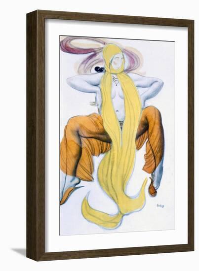 Costume Design for a Bacchic Dancer, from the Legend of Joseph, C.1914 (Colour Litho)-Leon Bakst-Framed Giclee Print