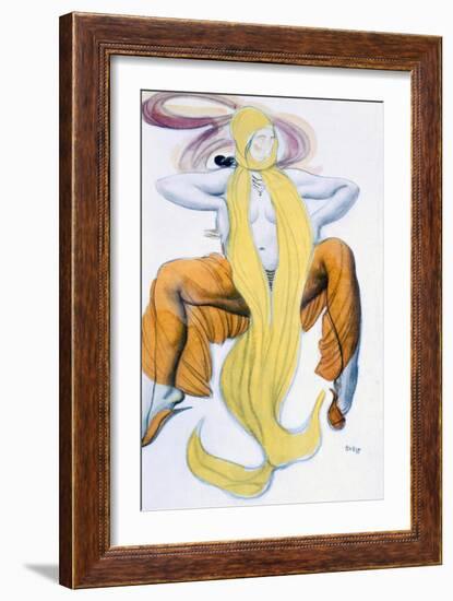 Costume Design for a Bacchic Dancer, from the Legend of Joseph, C.1914 (Colour Litho)-Leon Bakst-Framed Giclee Print