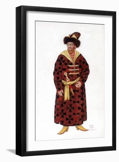 Costume Design for a Boyard (Boiard, Boiar) for the Opera by Nicholas (Nikolai) Rimski Korsakov (Ri-Ivan Bilibin-Framed Giclee Print