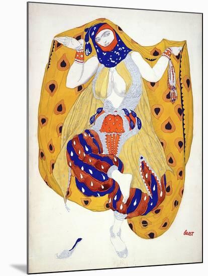 Costume Design for a Dancer in 'Scheherazade', a Ballet First Produced by Diaghilev-Leon Bakst-Mounted Giclee Print