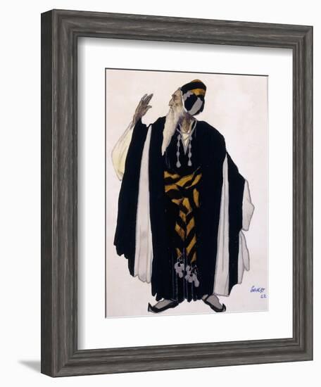 Costume Design for a Jewish Elder for the Drama 'Judith', 1922 (Pencil, W/C and Gouache on Paper)-Leon Bakst-Framed Giclee Print