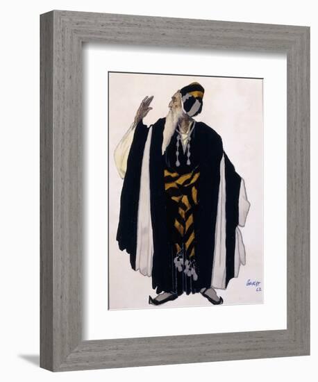 Costume Design for a Jewish Elder for the Drama 'Judith', 1922 (Pencil, W/C and Gouache on Paper)-Leon Bakst-Framed Giclee Print