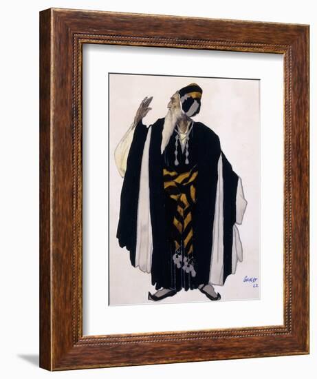 Costume Design for a Jewish Elder for the Drama 'Judith', 1922 (Pencil, W/C and Gouache on Paper)-Leon Bakst-Framed Giclee Print
