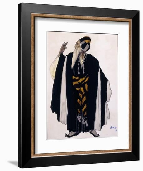 Costume Design for a Jewish Elder for the Drama 'Judith', 1922 (Pencil, W/C and Gouache on Paper)-Leon Bakst-Framed Giclee Print