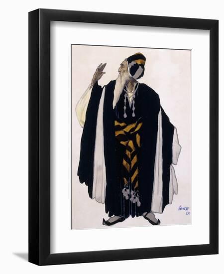 Costume Design for a Jewish Elder for the Drama 'Judith', 1922 (Pencil, W/C and Gouache on Paper)-Leon Bakst-Framed Giclee Print