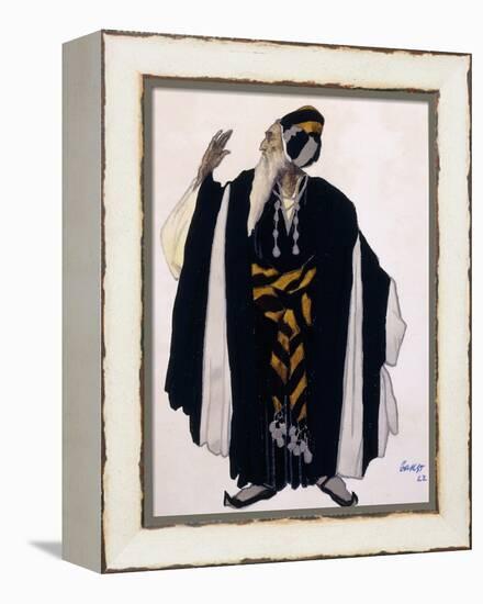 Costume Design for a Jewish Elder for the Drama 'Judith', 1922 (Pencil, W/C and Gouache on Paper)-Leon Bakst-Framed Premier Image Canvas