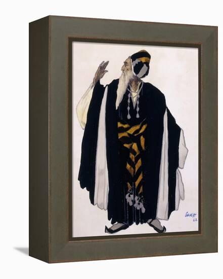 Costume Design for a Jewish Elder for the Drama 'Judith', 1922 (Pencil, W/C and Gouache on Paper)-Leon Bakst-Framed Premier Image Canvas