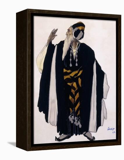 Costume Design for a Jewish Elder for the Drama 'Judith', 1922 (Pencil, W/C and Gouache on Paper)-Leon Bakst-Framed Premier Image Canvas