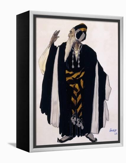 Costume Design for a Jewish Elder for the Drama 'Judith', 1922 (Pencil, W/C and Gouache on Paper)-Leon Bakst-Framed Premier Image Canvas