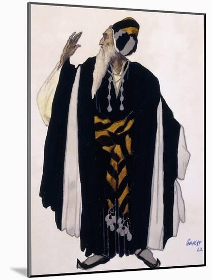 Costume Design for a Jewish Elder for the Drama 'Judith', 1922 (Pencil, W/C and Gouache on Paper)-Leon Bakst-Mounted Giclee Print