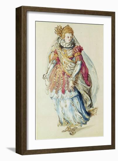 Costume Design for a Lady Masquer, 1610-Inigo Jones-Framed Giclee Print