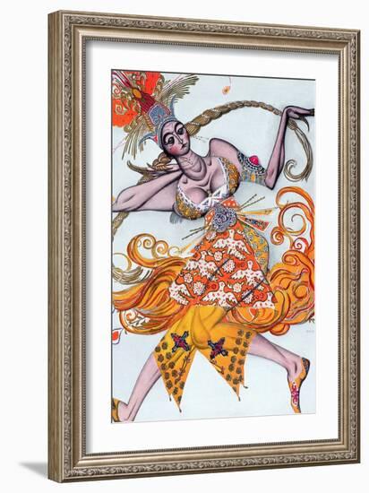 Costume Design for a Pas De Deux Danced at the Opening Gala of the Diaghilev Ballet in 1909-Leon Bakst-Framed Giclee Print