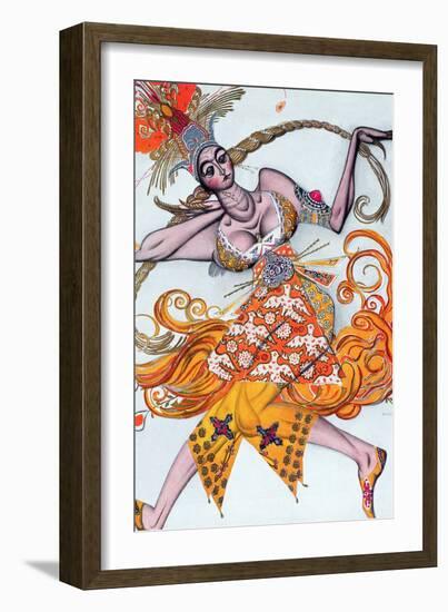 Costume Design for a Pas De Deux Danced at the Opening Gala of the Diaghilev Ballet in 1909-Leon Bakst-Framed Giclee Print