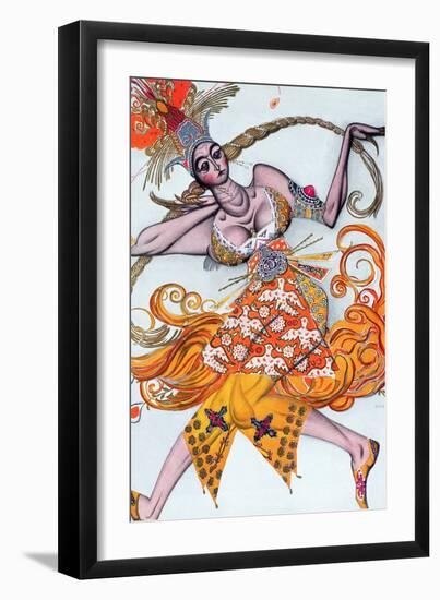 Costume Design for a Pas De Deux Danced at the Opening Gala of the Diaghilev Ballet in 1909-Leon Bakst-Framed Giclee Print