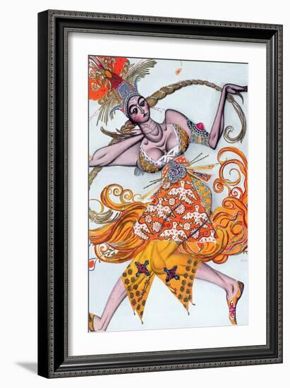 Costume Design for a Pas De Deux Danced at the Opening Gala of the Diaghilev Ballet in 1909-Leon Bakst-Framed Giclee Print