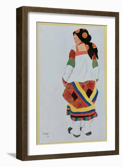 Costume Design for a Peasant Girl, 1922-Leon Bakst-Framed Giclee Print