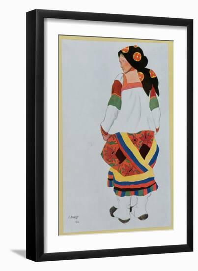 Costume Design for a Peasant Girl, 1922-Leon Bakst-Framed Giclee Print