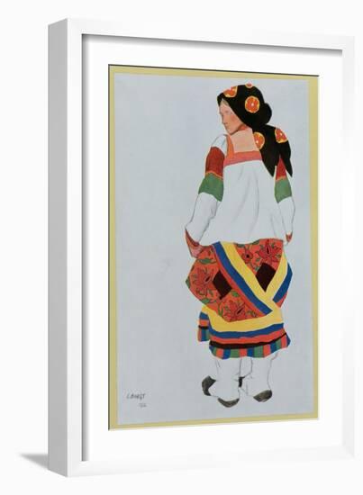 Costume Design for a Peasant Girl, 1922-Leon Bakst-Framed Giclee Print