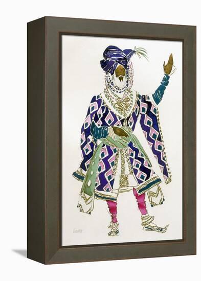 Costume Design for a Sultan (W/C on Paper)-Leon Bakst-Framed Premier Image Canvas