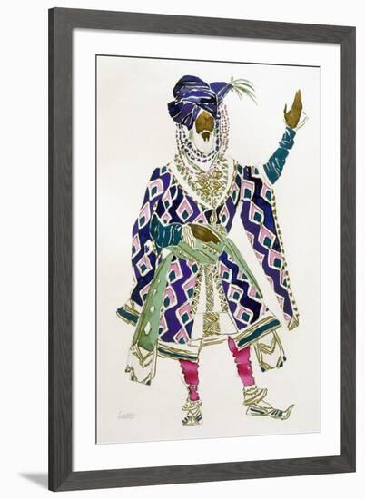 Costume Design for a Sultan (W/C on Paper)-Leon Bakst-Framed Giclee Print