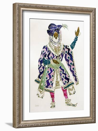 Costume Design for a Sultan (W/C on Paper)-Leon Bakst-Framed Giclee Print