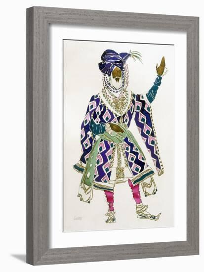 Costume Design for a Sultan (W/C on Paper)-Leon Bakst-Framed Giclee Print