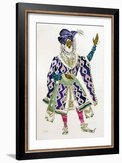 Costume Design for a Sultan (W/C on Paper)-Leon Bakst-Framed Giclee Print