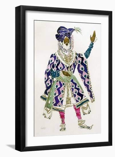 Costume Design for a Sultan (W/C on Paper)-Leon Bakst-Framed Giclee Print